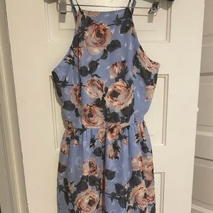 Francesca’s periwinkle floral skater dress